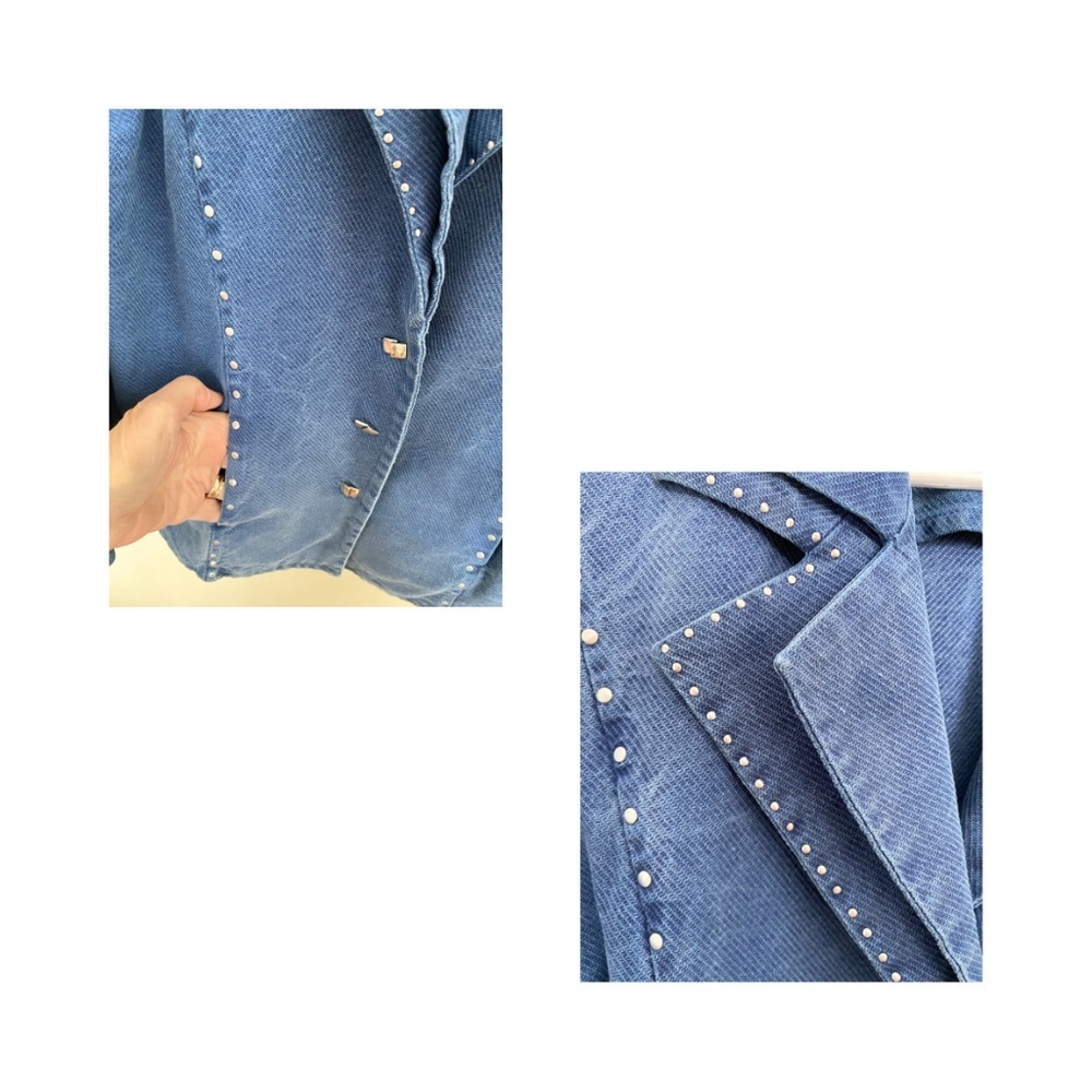 RARE Vintage 80s Barbara B. Weber Acid Wash Jacket | Studded STARS|Wearable Art - Picture 6 of 7
